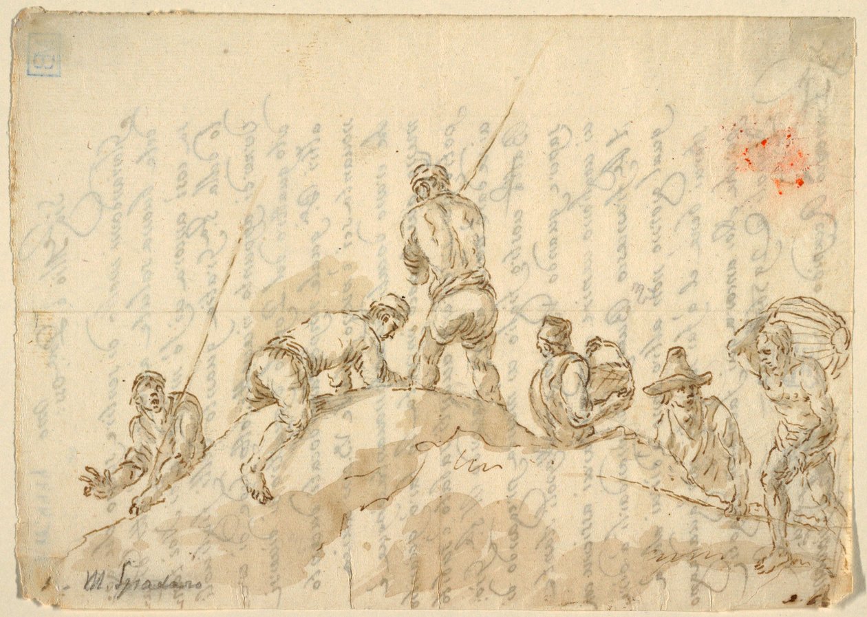 Figures sur une colline - Domenico Gargiulo, called Micco Spadaro