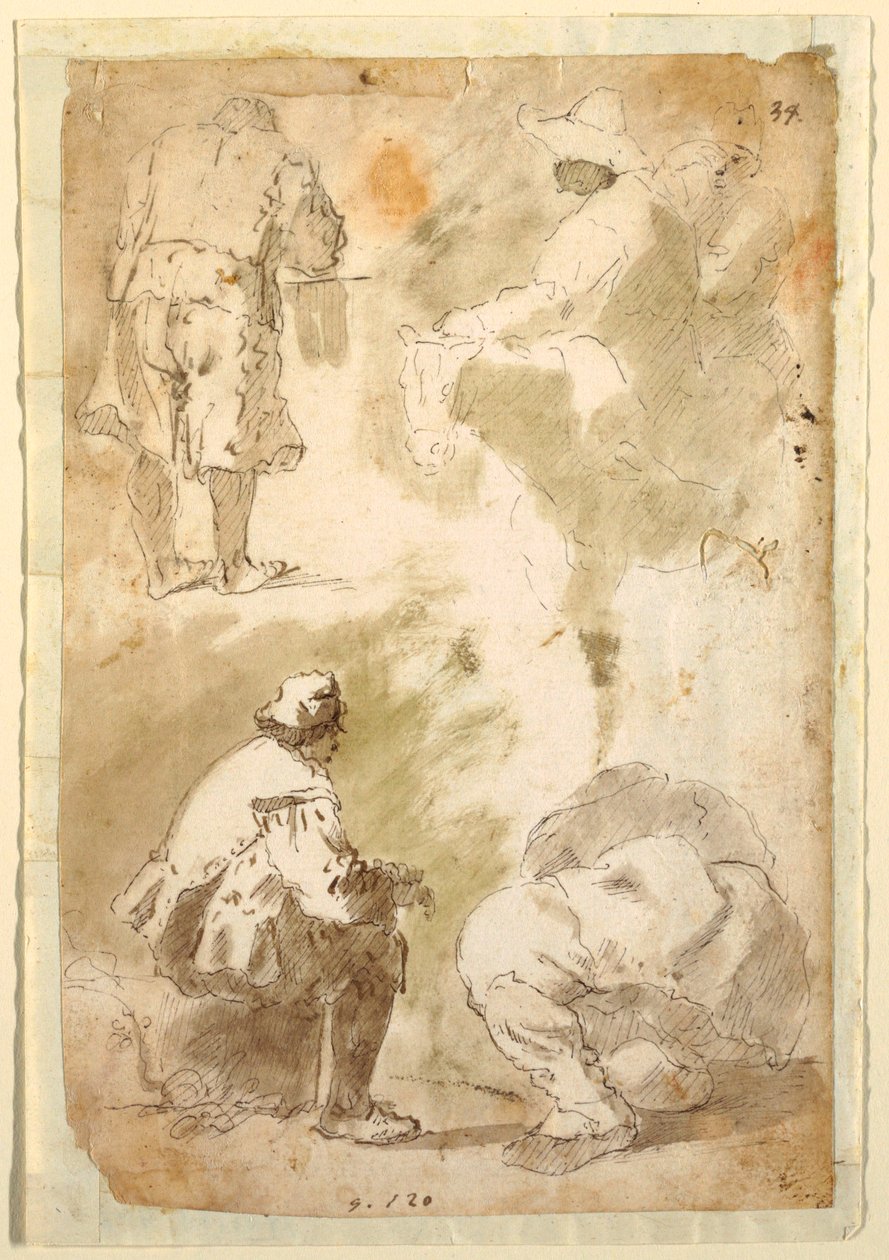 Cinq hommes - Domenico Gargiulo, called Micco Spadaro