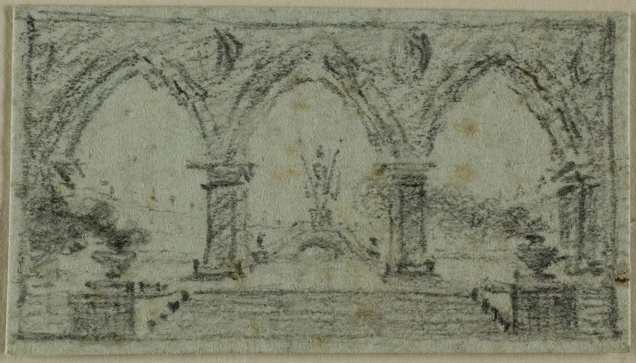 Porche avec arcs gothiques - Domenico Quaglio
