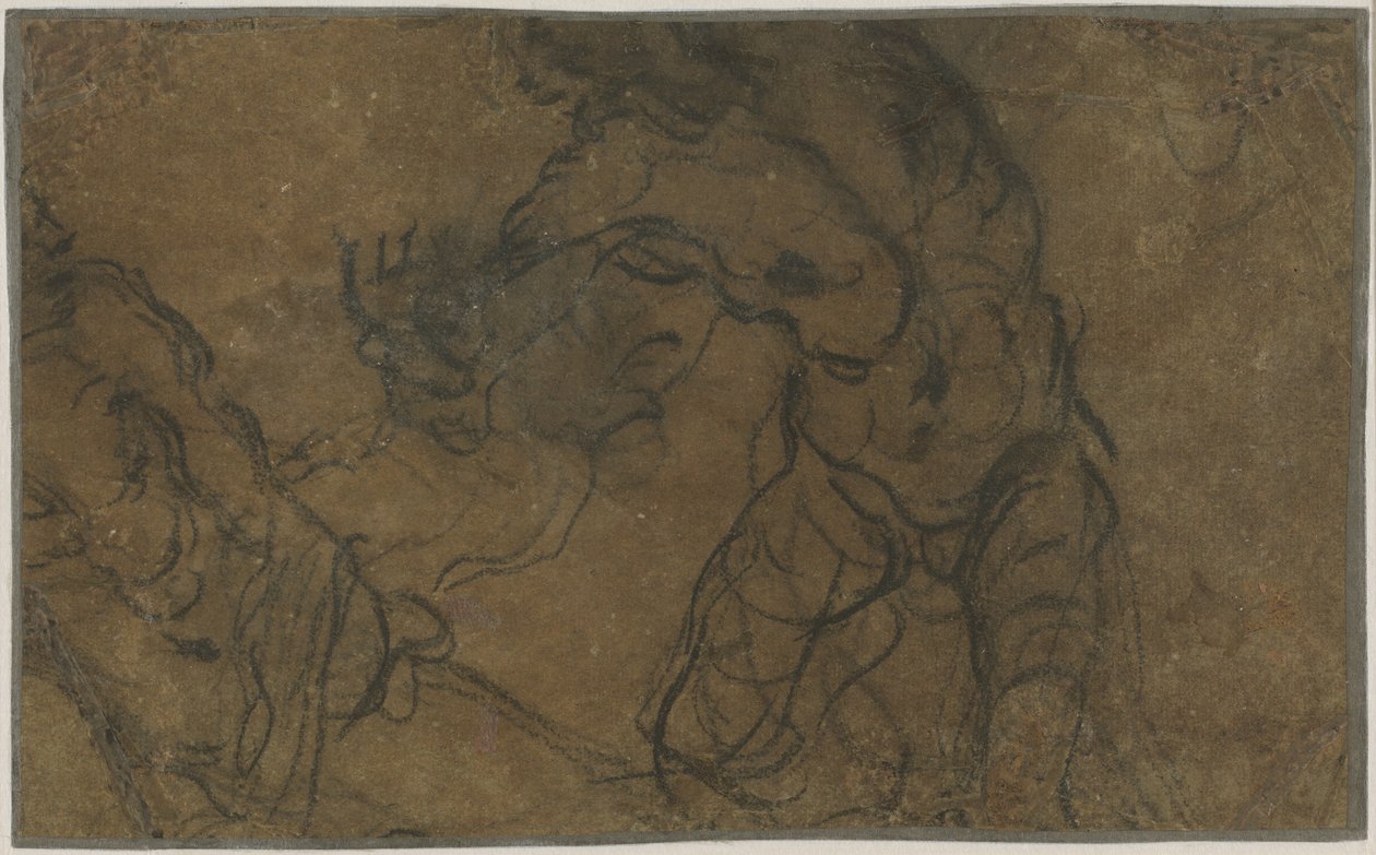 Deux figures masculines en mouvement - Domenico Tintoretto