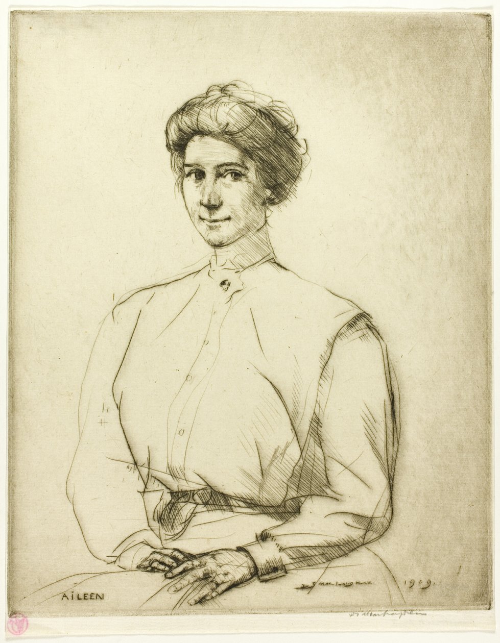 Portrait (pointe sèche numéro un) - Donald Shaw MacLaughlan