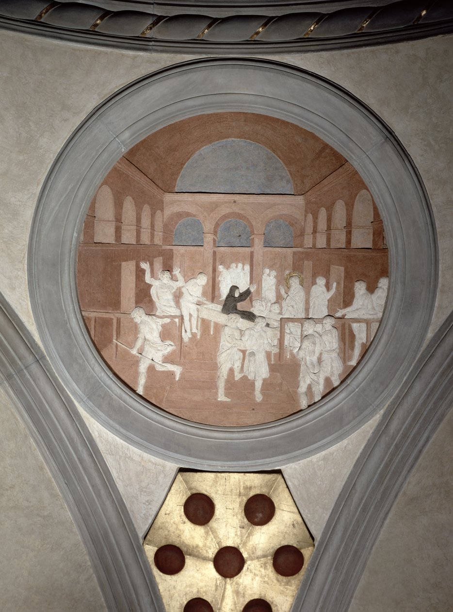 La résurrection de Drusiana, médaillon de spandrel, c.1425 - Donatello