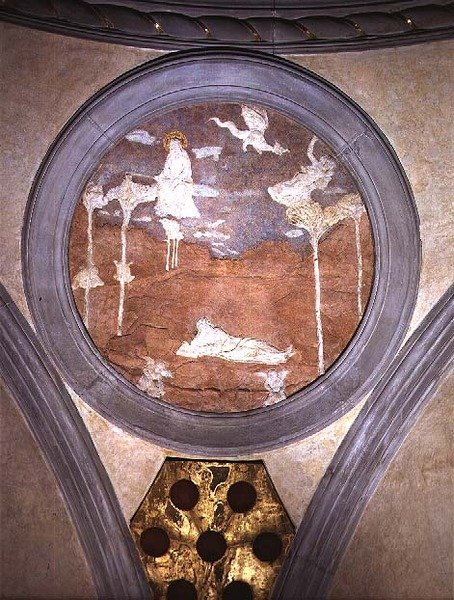 Saint Jean à Patmos, médaillon en écoinçon, c.1425 - Donatello