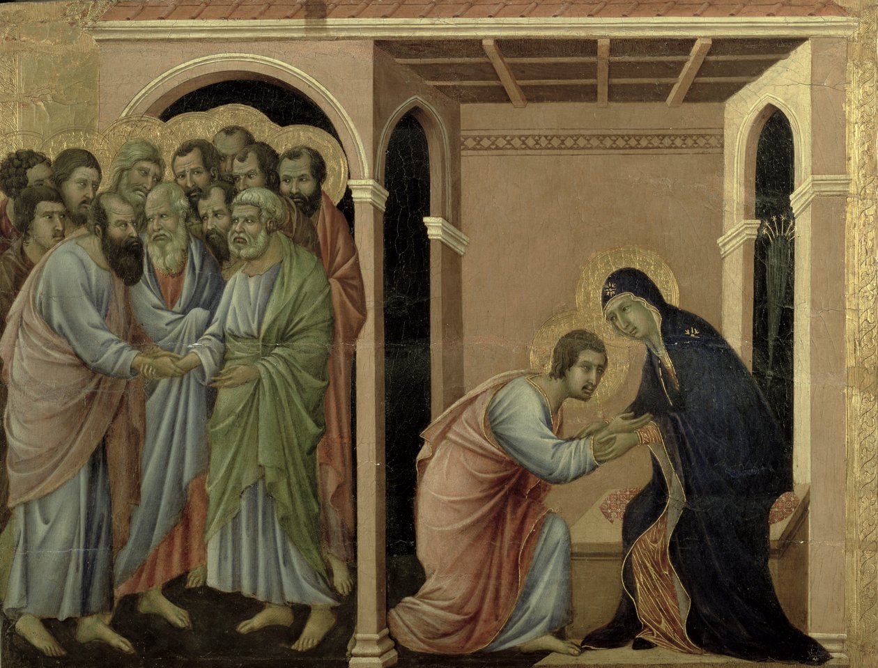 Maesta : La Vierge dit adieu à Saint Jean - Duccio di Buoninsegna