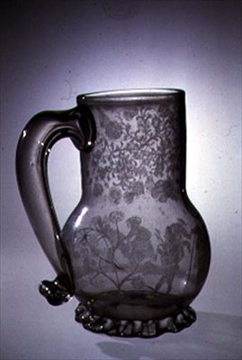 Chope soufflée et gravée à la pointe de diamant - Dutch School