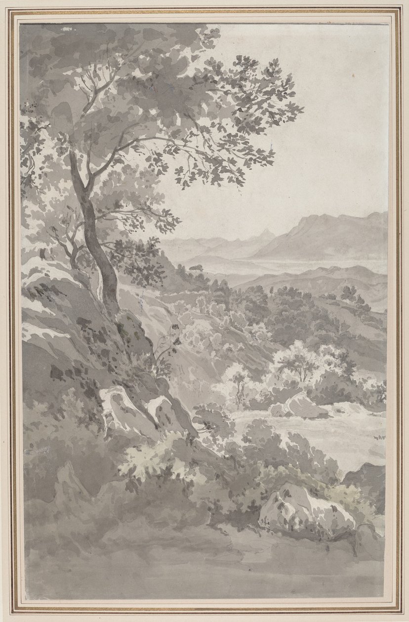 Vallée dans la campagne italienne - Dutch 19th Century