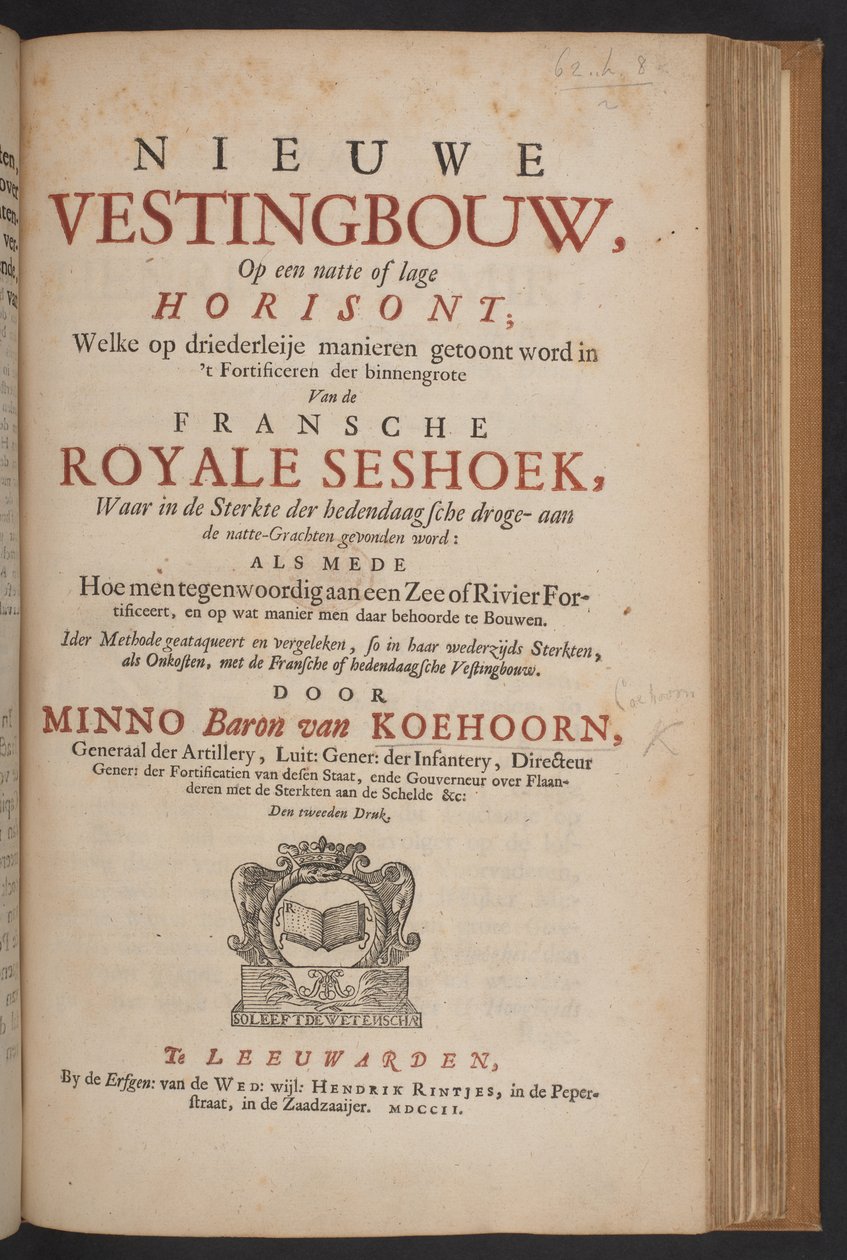 Page de titre de Nieuwe Vestingbouw - Dutch School