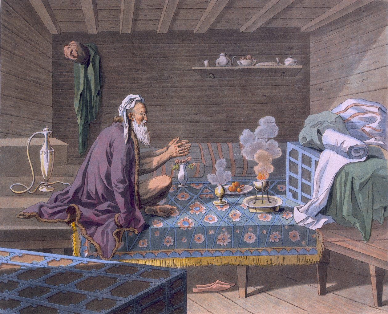 Un Perse faisant ses prières du matin, 1812-13 - E. Karnejeff