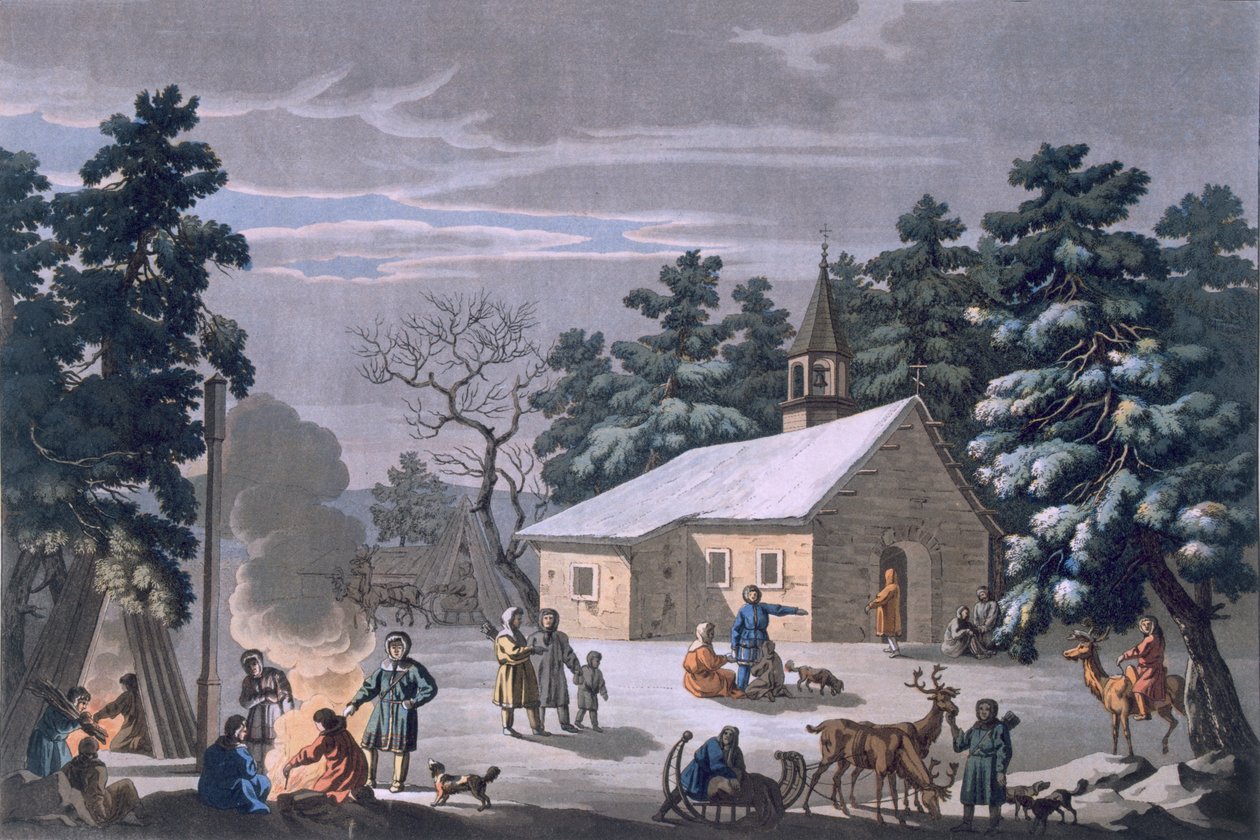 Samoyèdes à une foire nocturne à Obdorsk, 1812-13 - E. Karnejeff