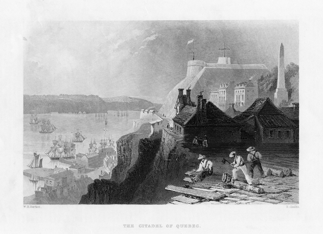La citadelle de Québec, Canada, 19e siècle - E. Challis