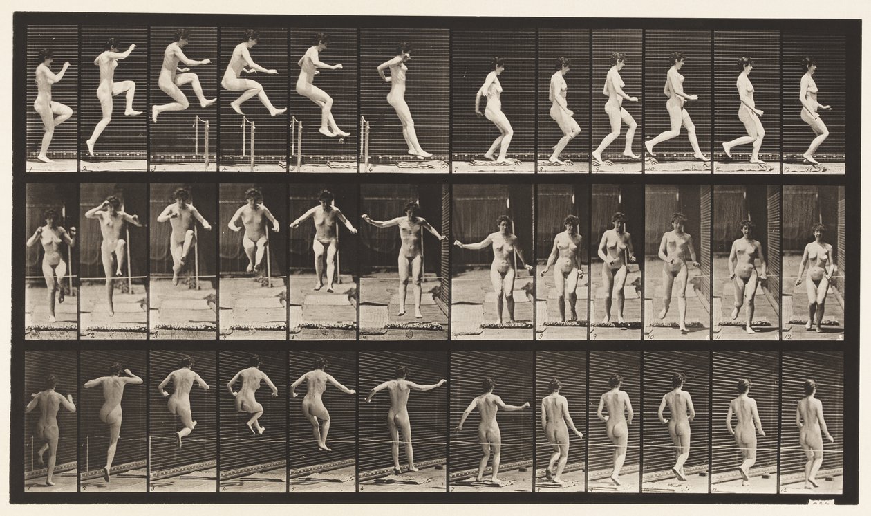 Planche 155. Sauter, courir, saut en hauteur droit - Eadweard Muybridge