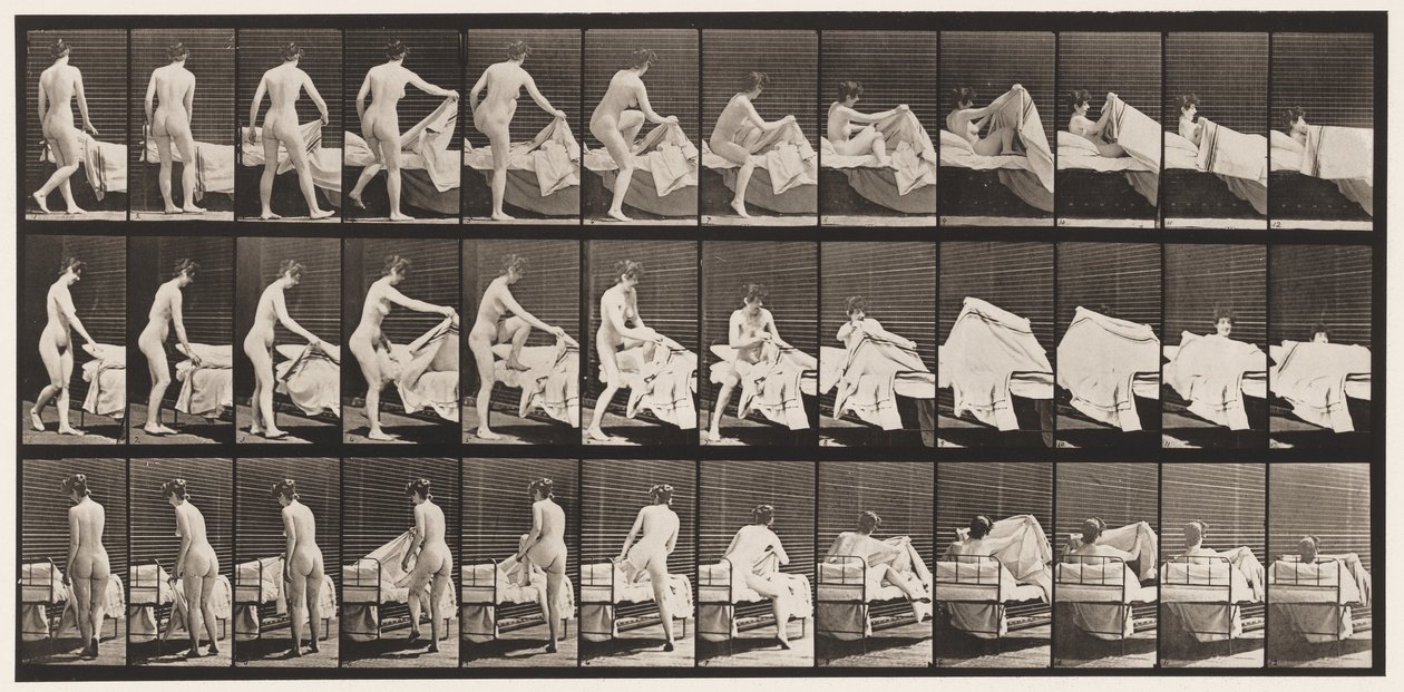 Planche 263. Se coucher dans un lit - Eadweard Muybridge