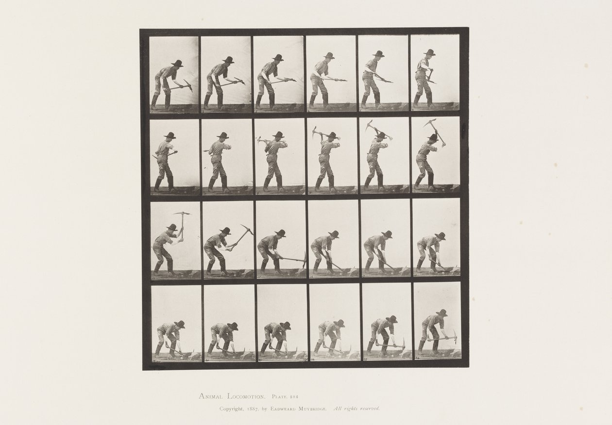 Planche 386. Mineur Utilisant une Pioche - Eadweard Muybridge