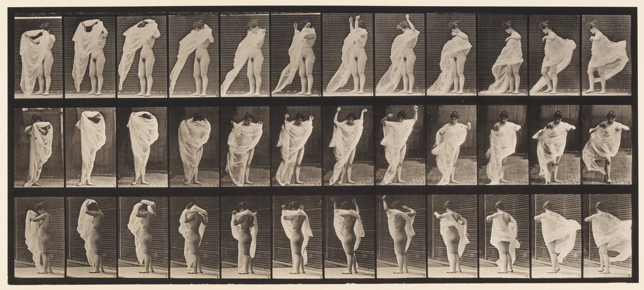 Planche 416. Toilette, mettre une robe - Eadweard Muybridge