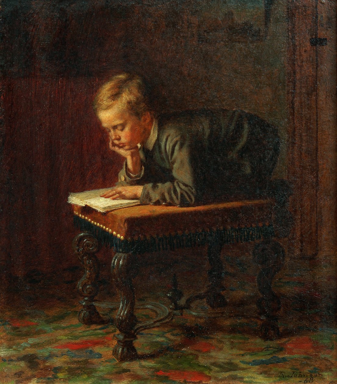 Garçon lisant - Eastman Johnson