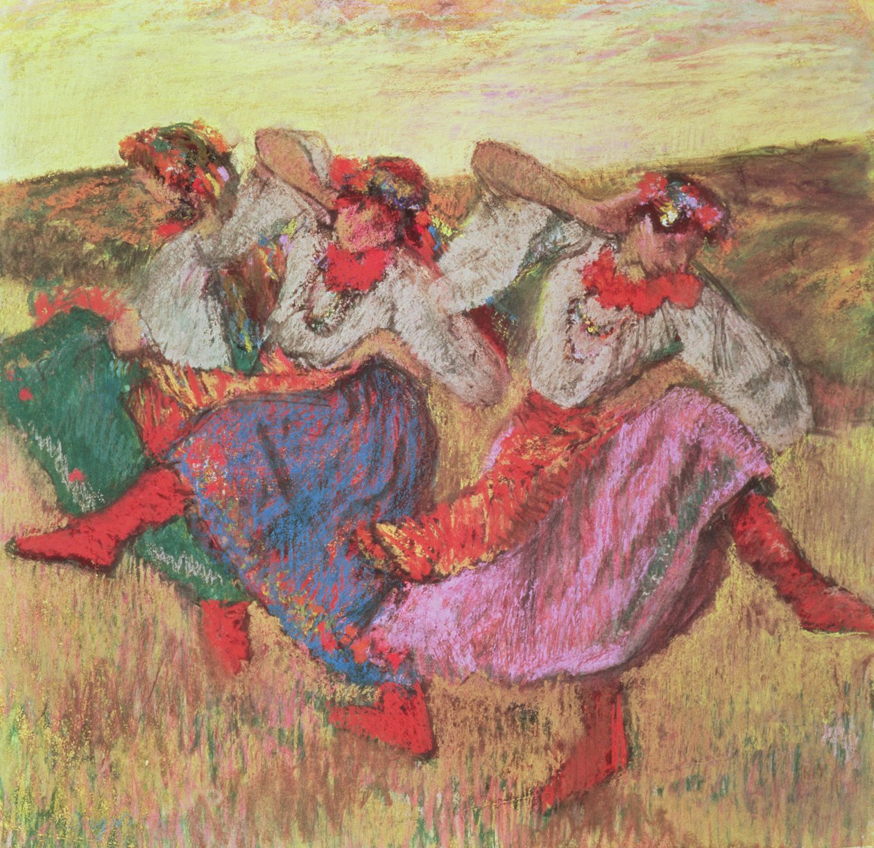 Trois danseurs en costume paysan - Edgar Degas