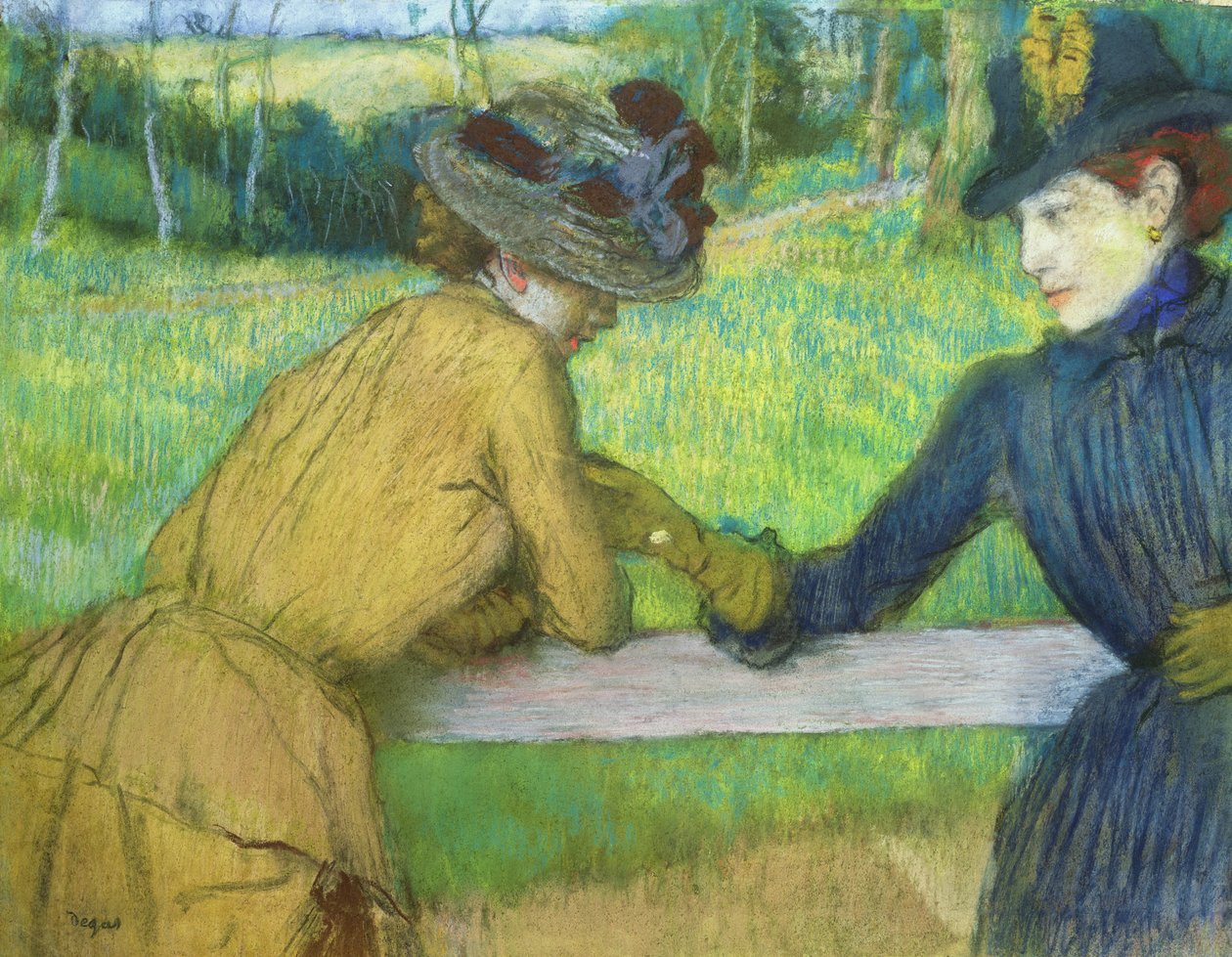 Deux femmes appuyées sur une barrière - Edgar Degas