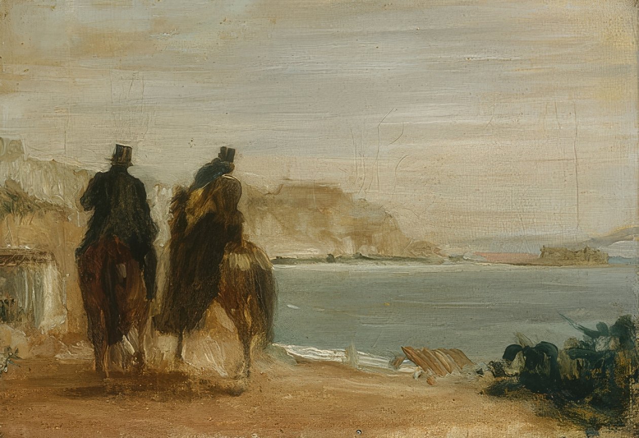 Promenade à cheval au bord de la mer - Edgar Degas