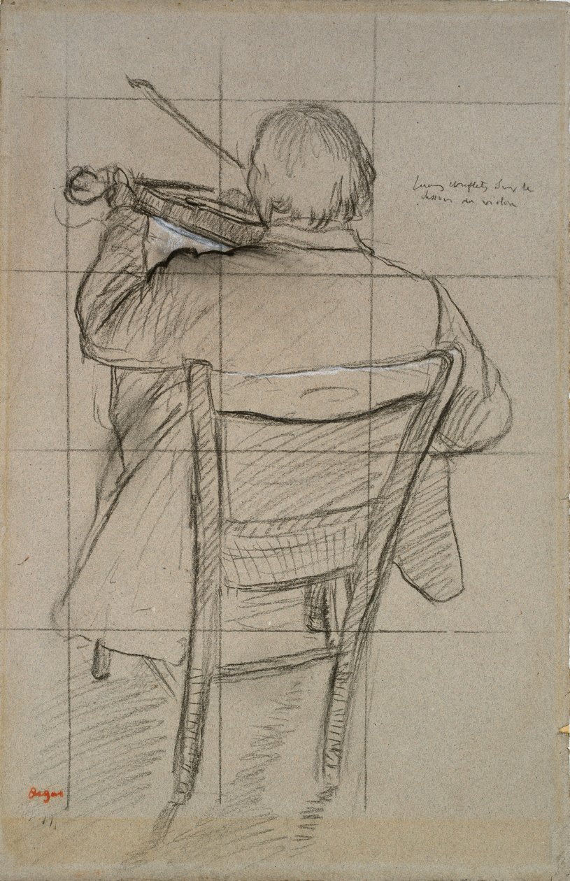 Violoniste Assis vu de Dos - Edgar Degas