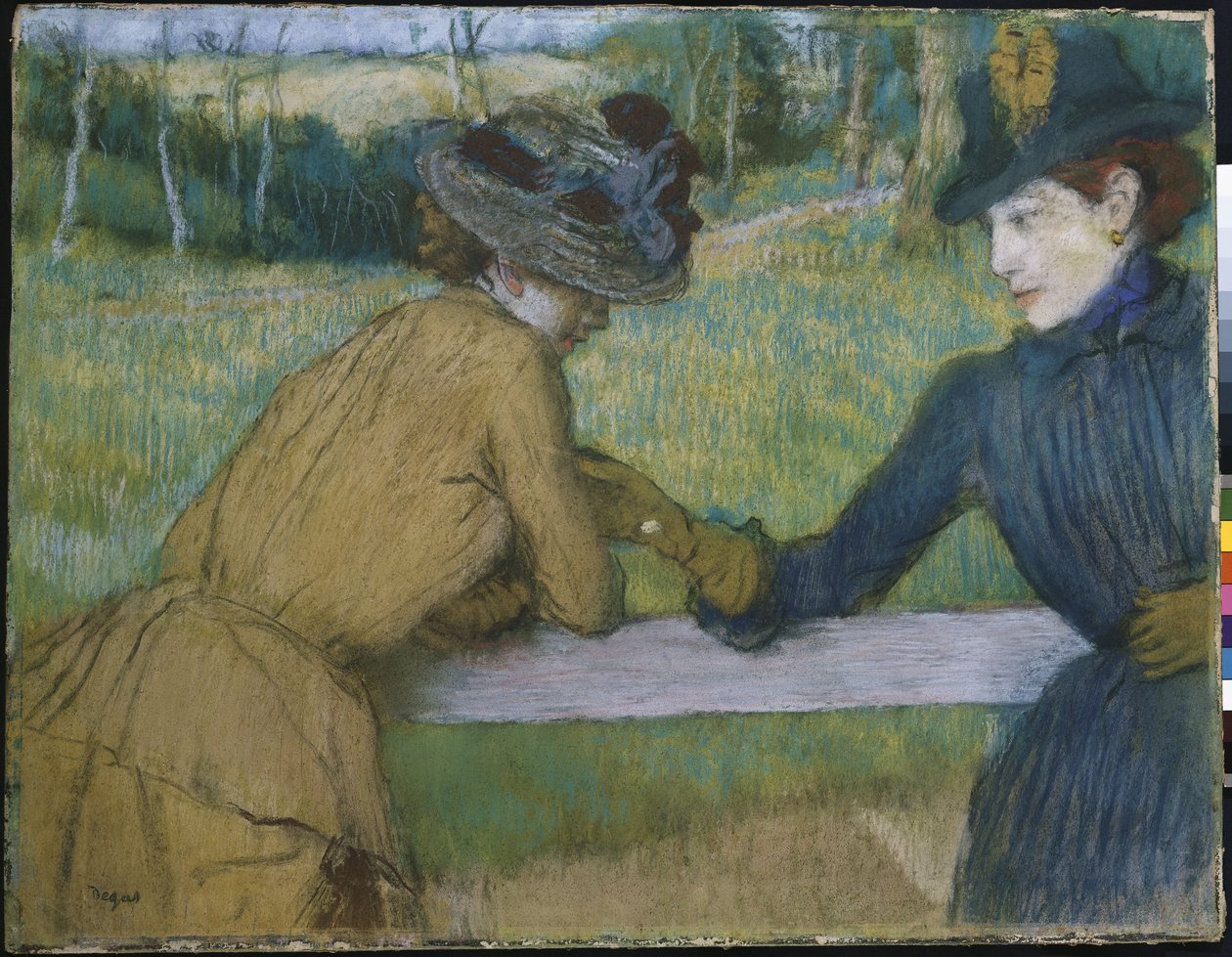 Deux femmes appuyées sur une barrière - Edgar Degas