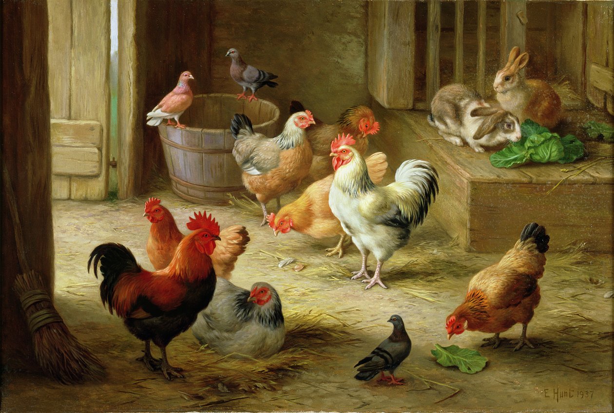 Scène de ferme - Edgar Hunt