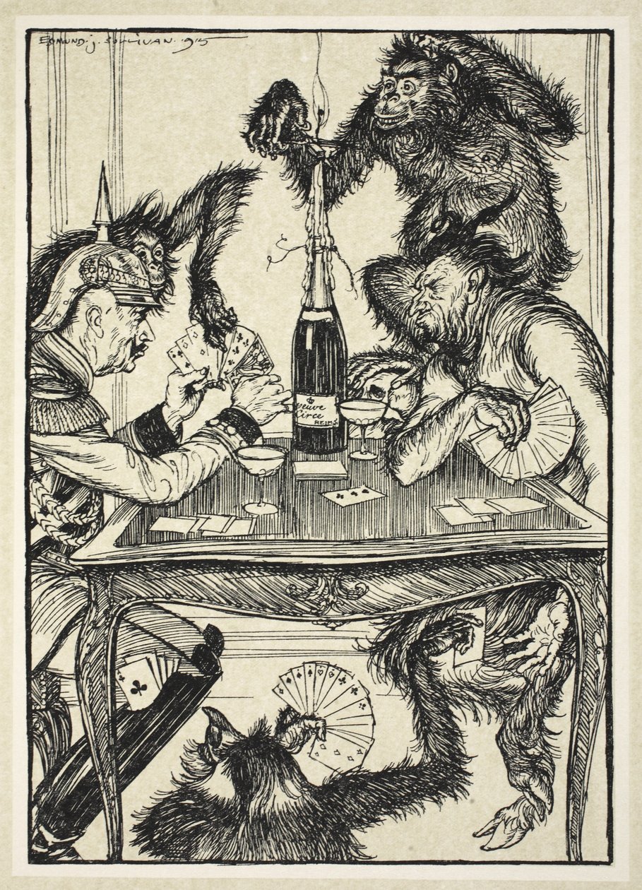 Le jeu du diable (cartes sur la table et en dessous), illustration de 