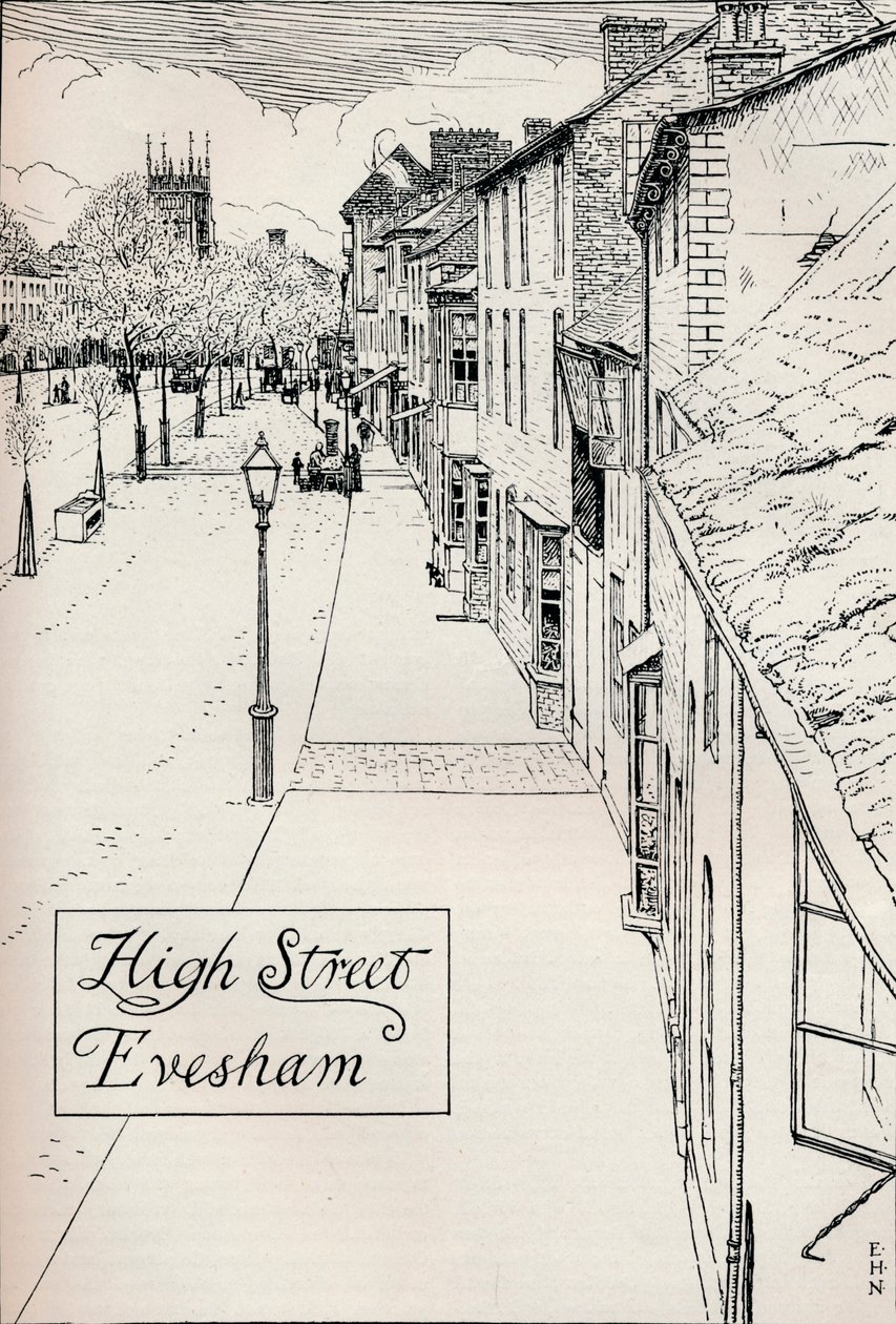 High Street Evesham, 19e siècle - Edmund Hort New