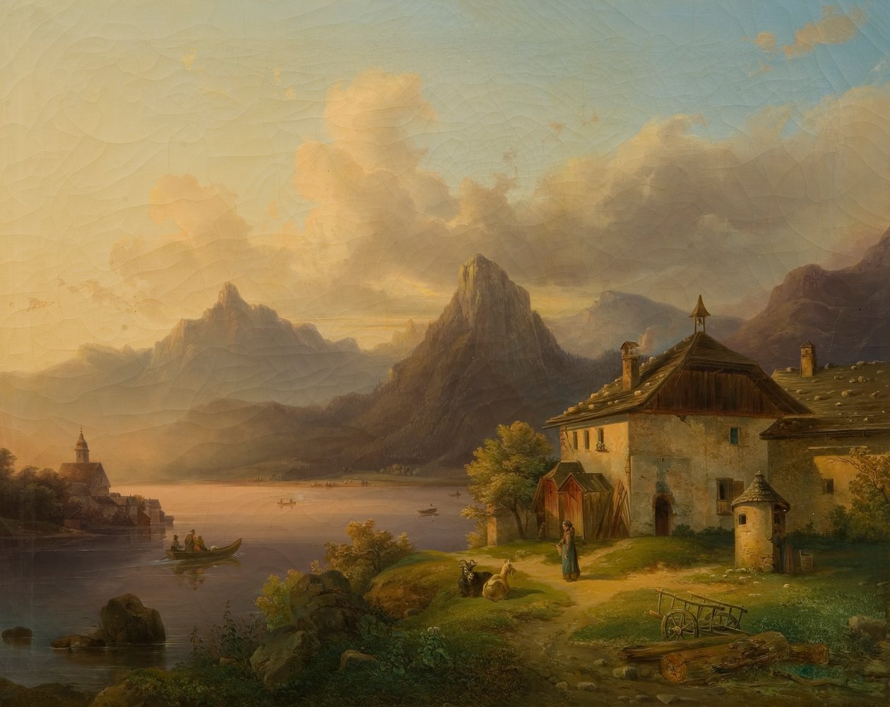 Paysage avec lac de montagne - Edmund Mahlknecht