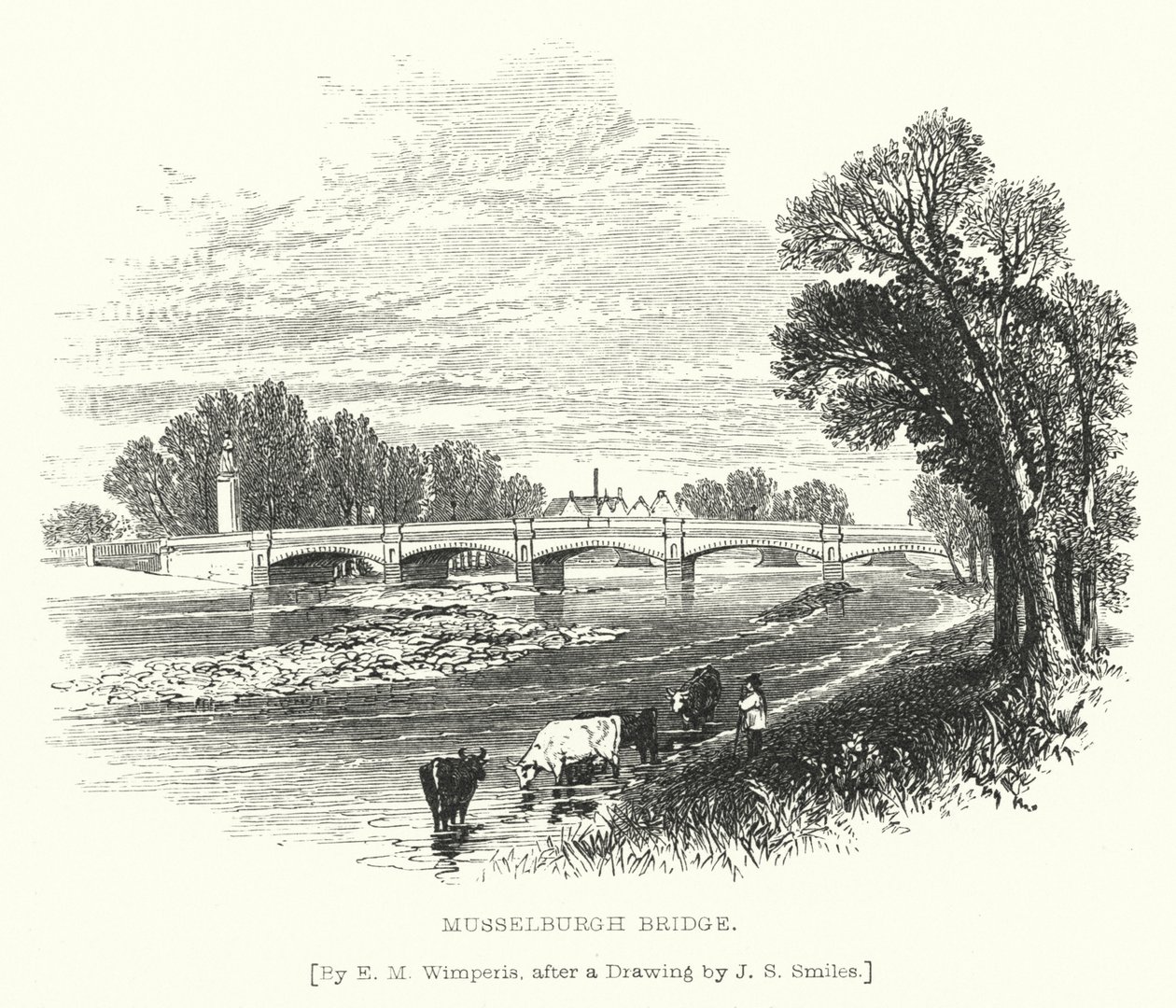 Pont de Musselburgh (gravure) - Edmund Morison (after) Wimperis