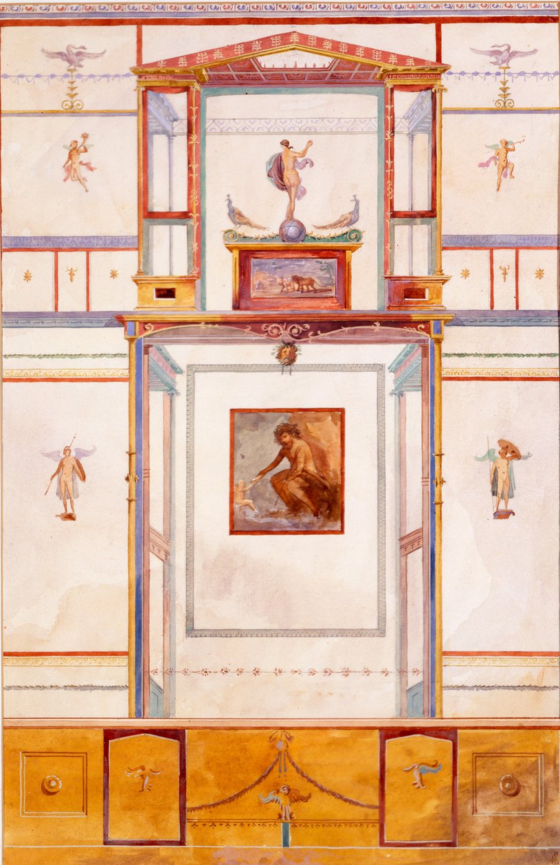 Diptyque avec le géant Polyphème, décoration murale de la maison de Dominus M Lucretius, Pompéi - Edouard Clerievanse
