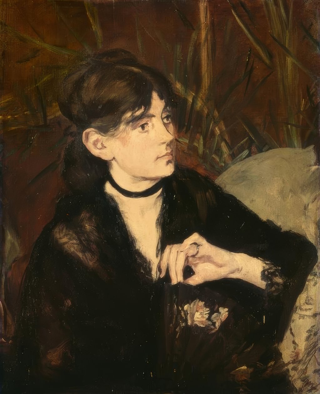 Berthe Morisot tenant un éventail - Édouard Manet