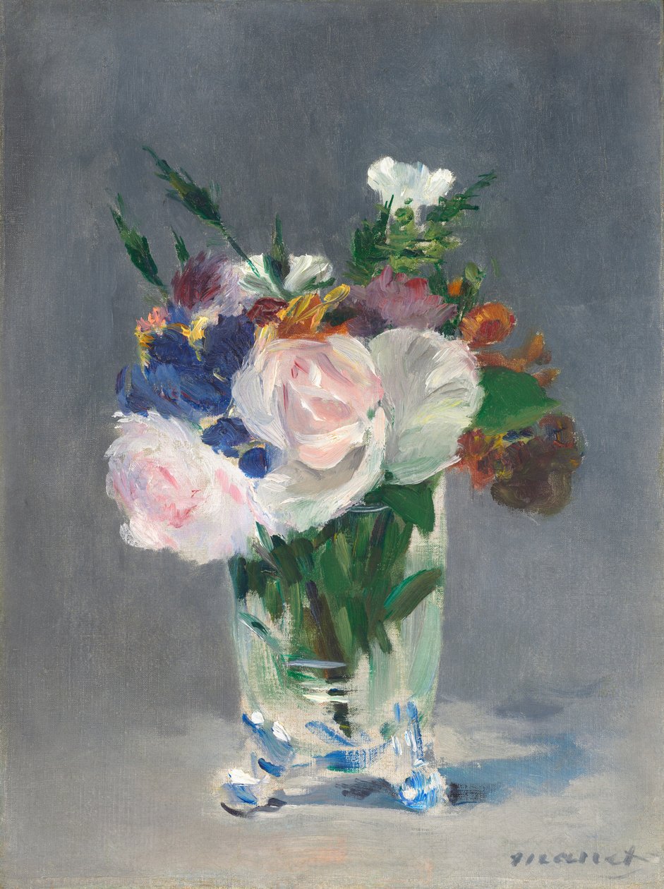 Fleurs dans un vase en cristal - Édouard Manet
