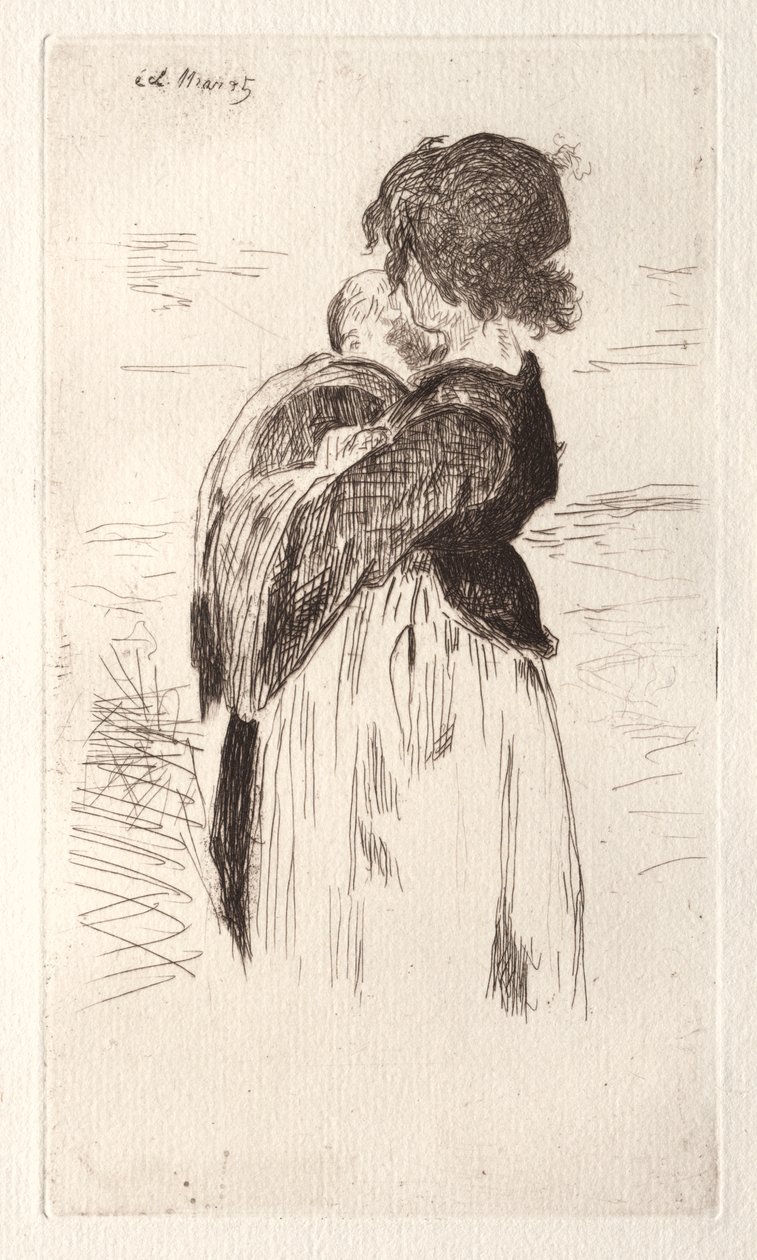 La petite fille tenant un bébé - Édouard Manet