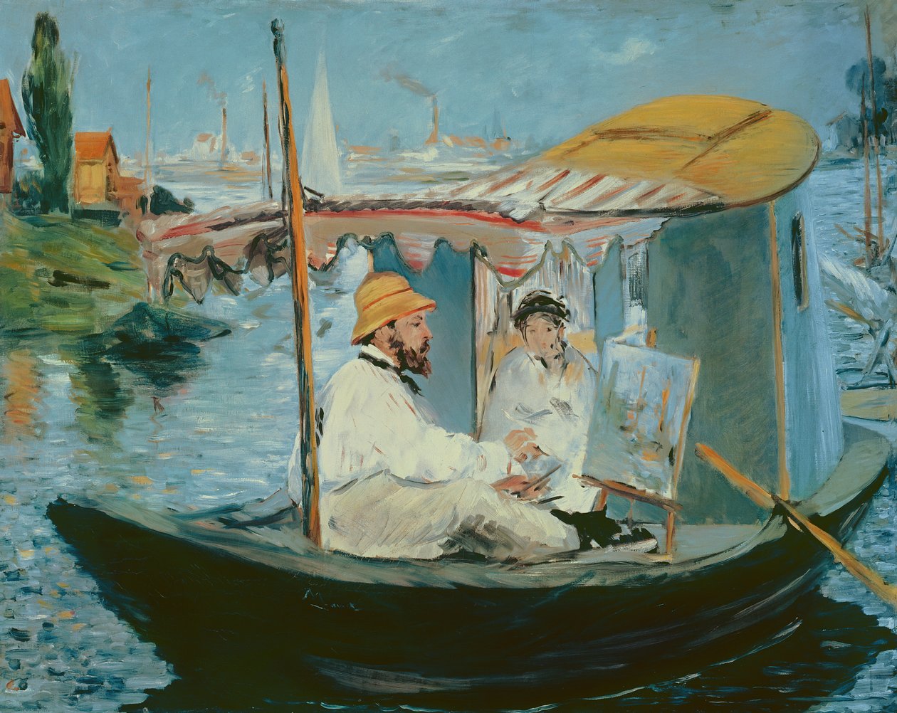 Monet dans son atelier flottant - Édouard Manet