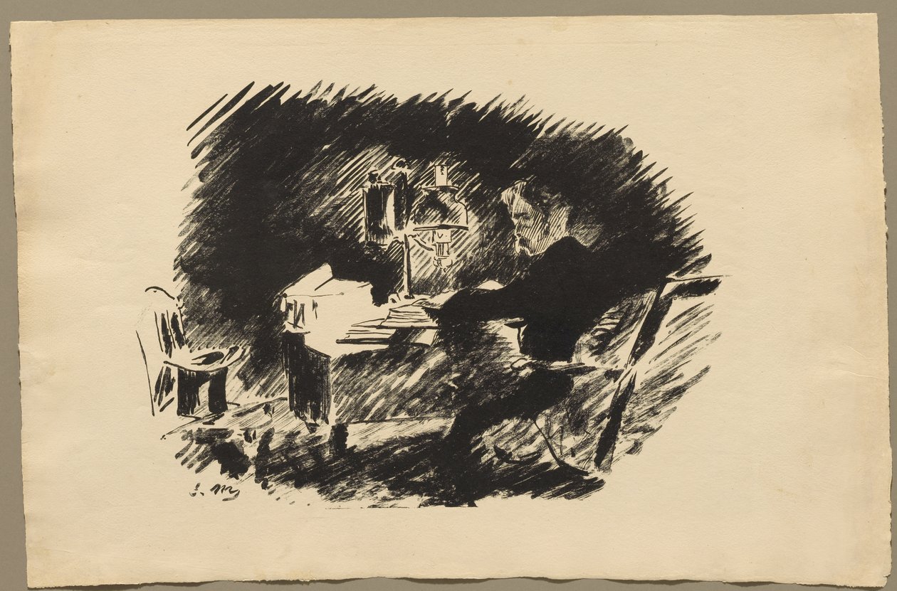 Sous la lampe - Édouard Manet