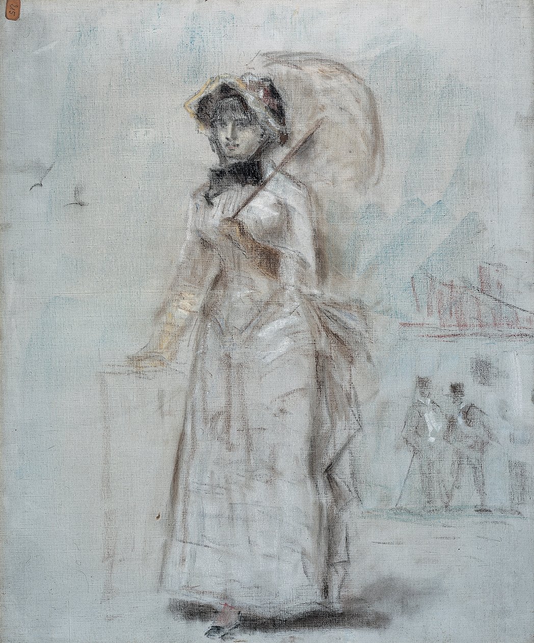 Femme marchant avec un parapluie ouvert, 1880 - Édouard Manet