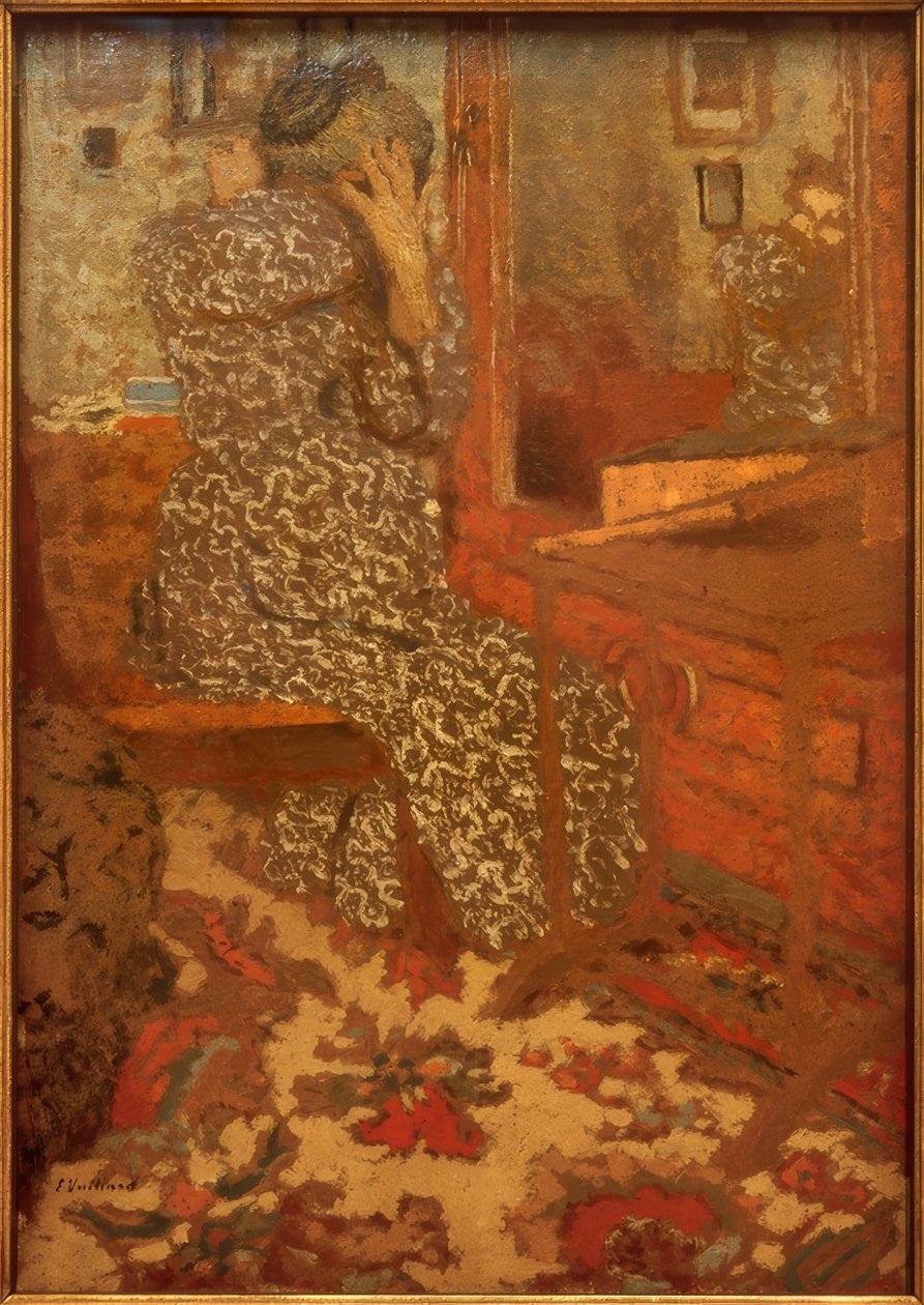 En se coiffant - Edouard Vuillard
