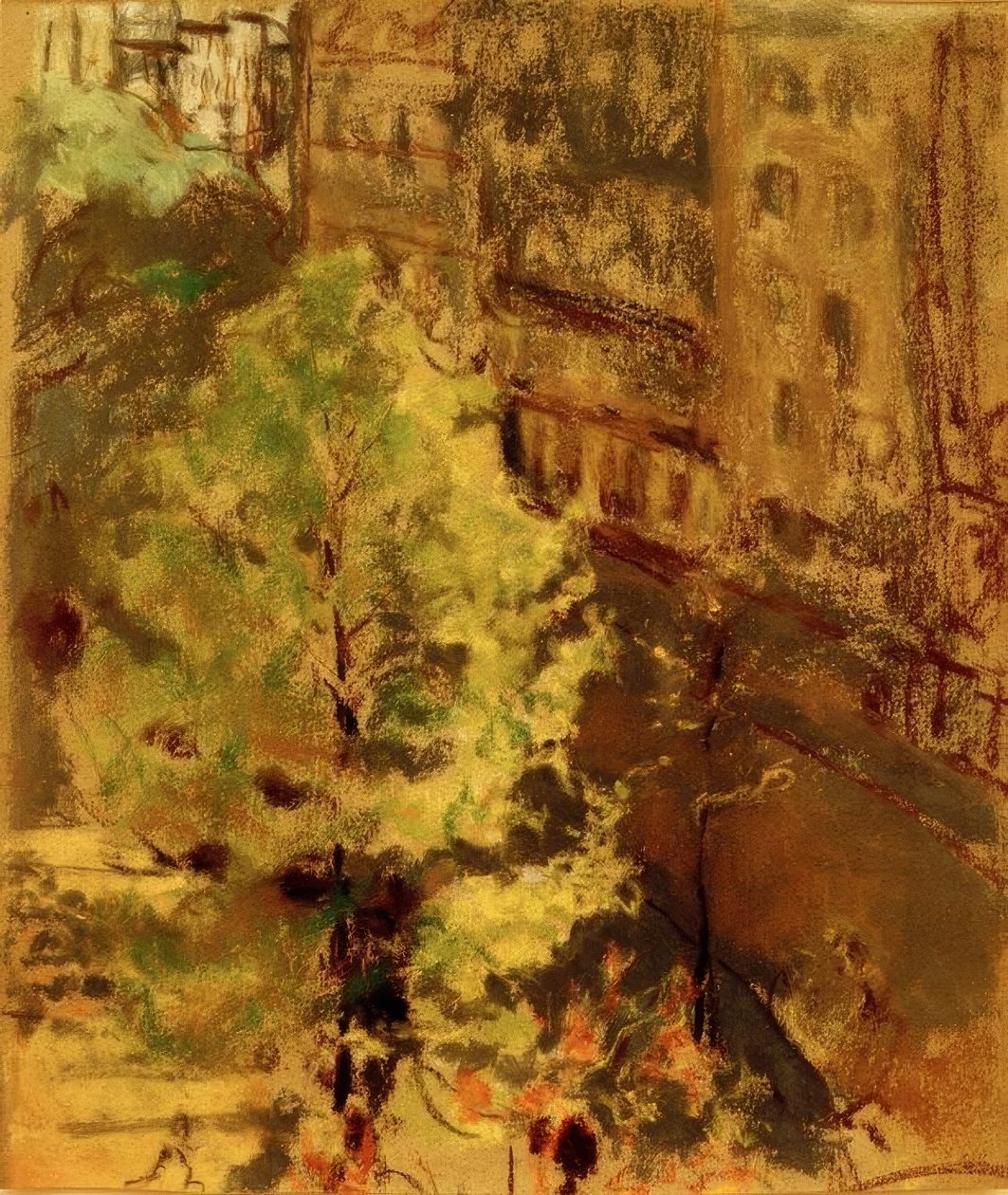 Le square Berlioz, effet de soleil matinal - Edouard Vuillard