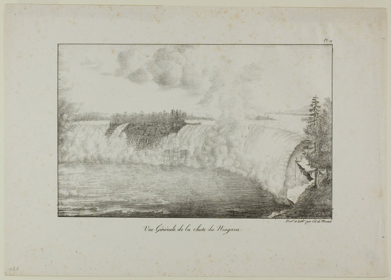 Vue des chutes du Niagara - Edouard de Montule