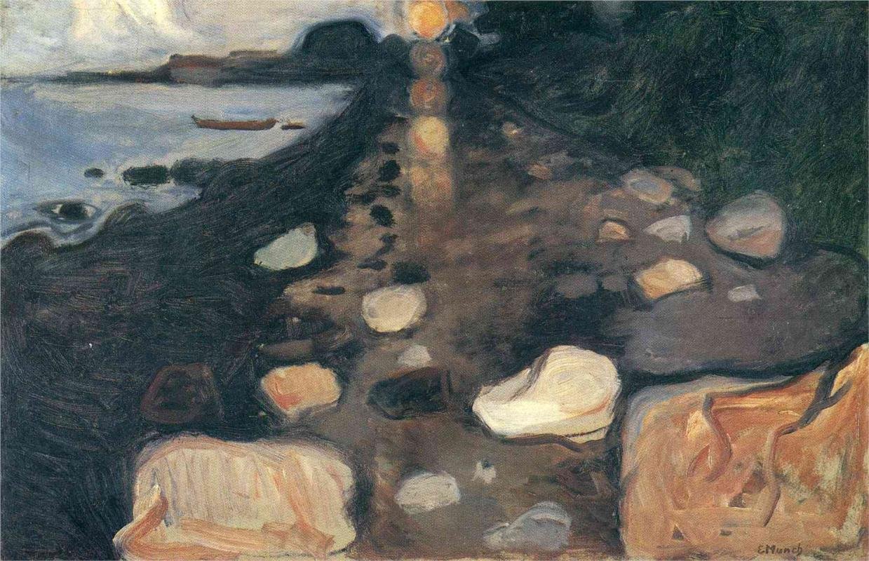 Clair de lune sur la plage - Edvard Munch