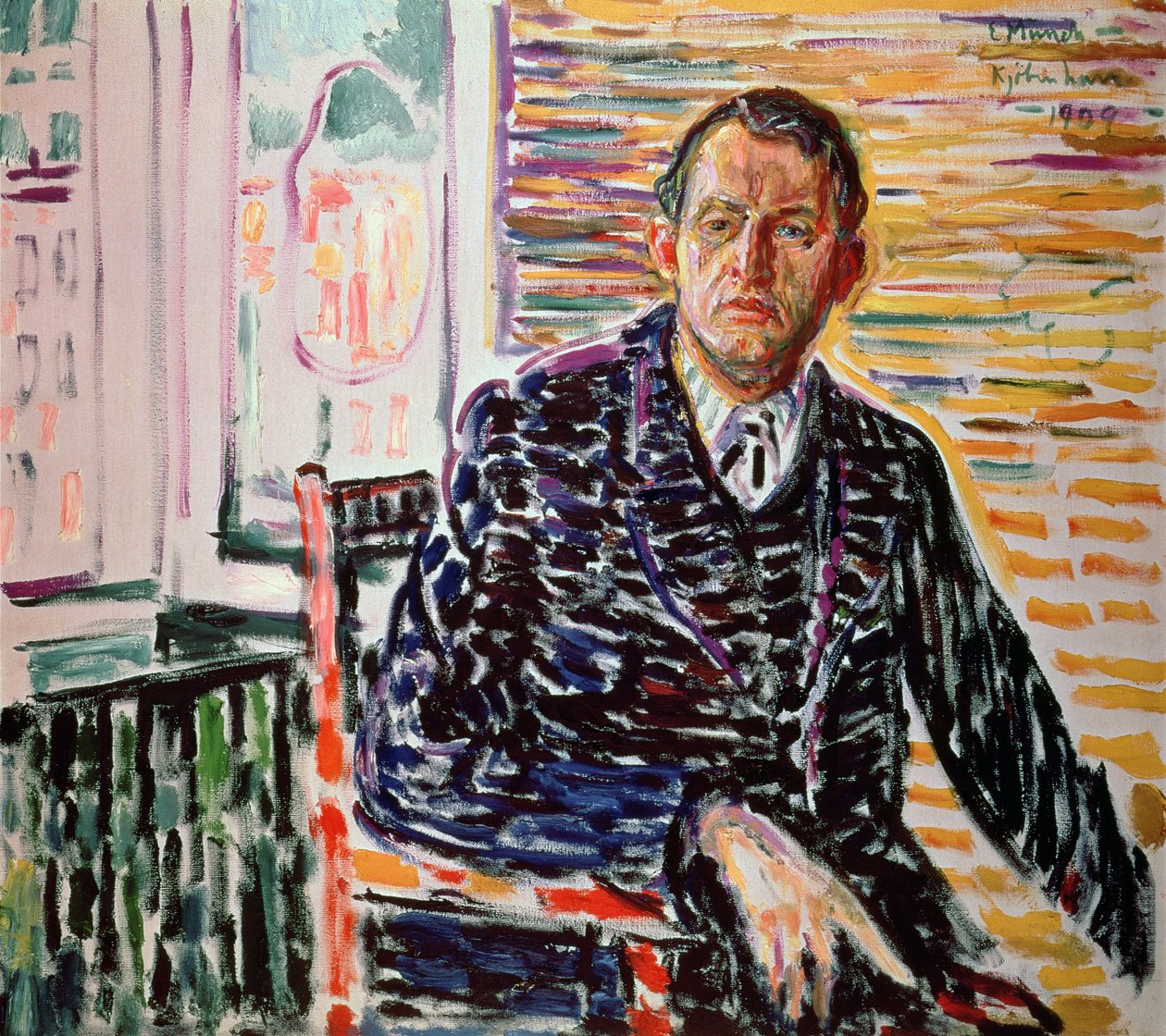 Autoportrait en chemise bleue - Edvard Munch