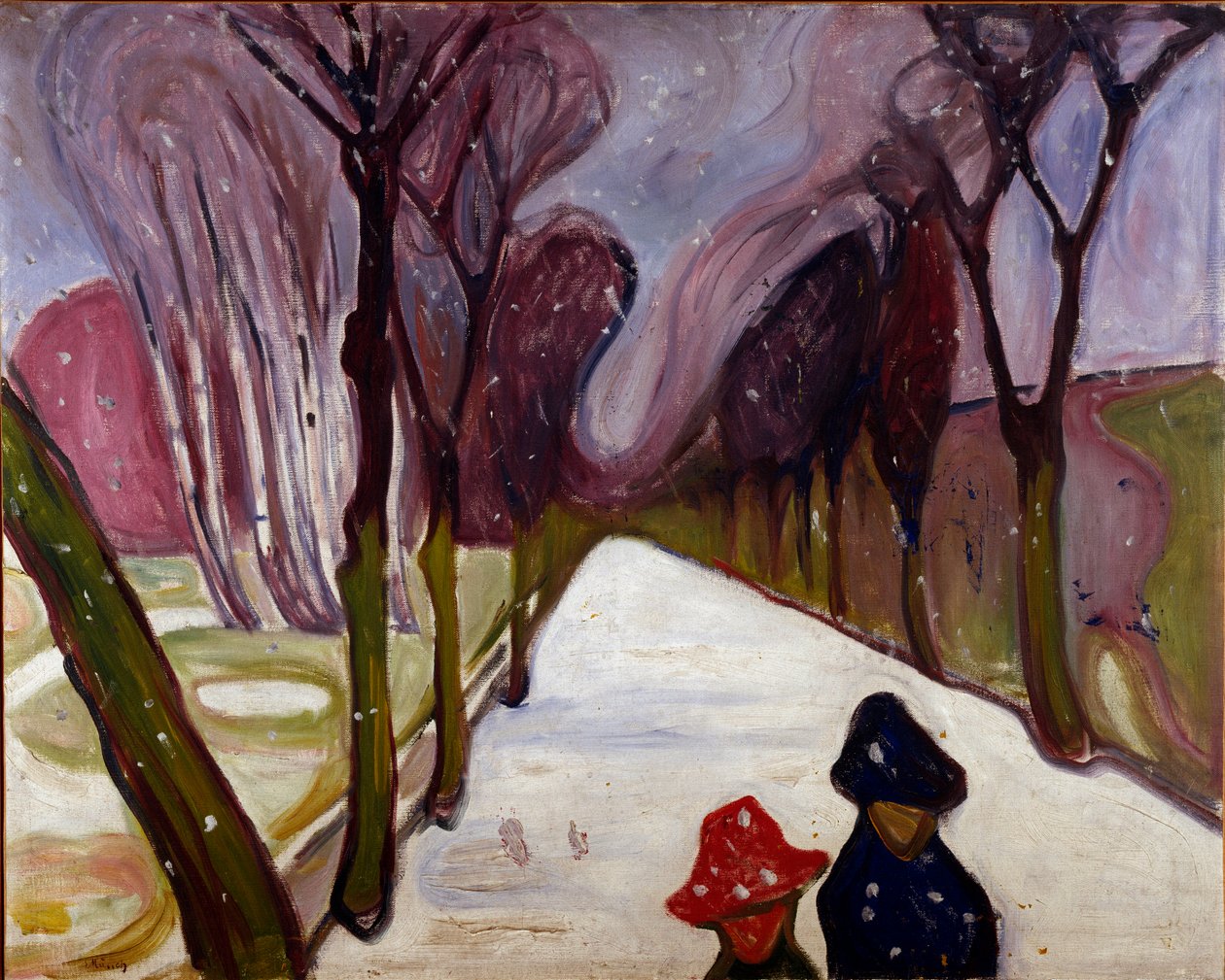 Allée dans un Tourbillon de Neige - Edvard Munch