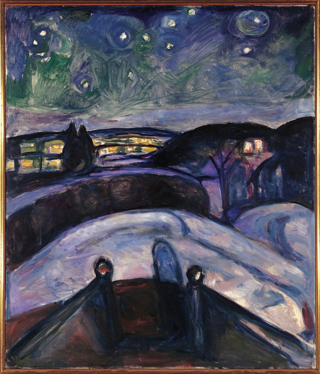 Nuit étoilée à Oslo - Edvard Munch