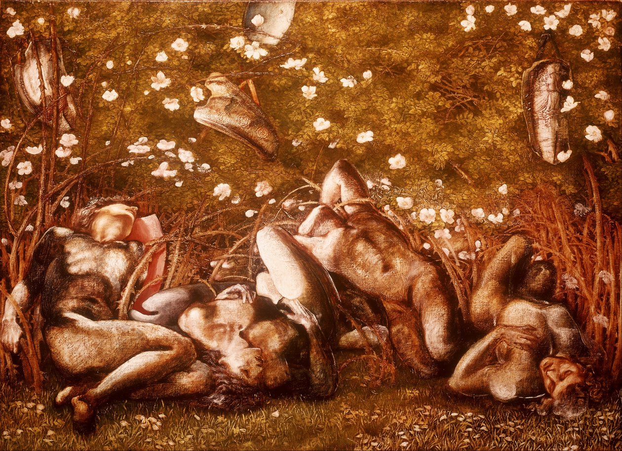 Étude pour Les Chevaliers Endormis - Edward Burne Jones