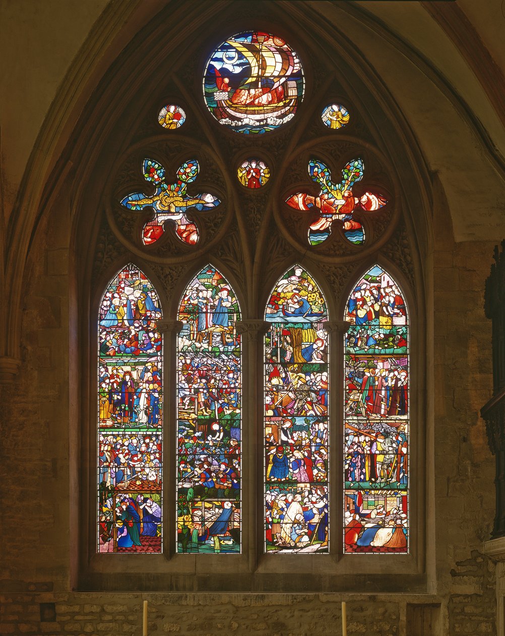La mort de Sainte Frideswide, fenêtre est de la chapelle latine, 1859 - Edward Burne Jones