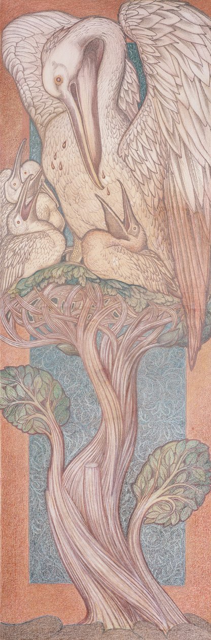 Le Pélican, dessin pour vitrail pour la William Morris Company, 1880 - Edward Burne Jones