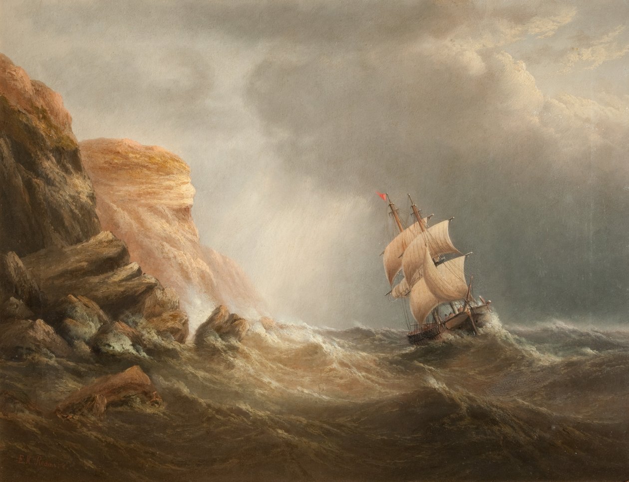 Scène côtière rocheuse - Edward King Redmore
