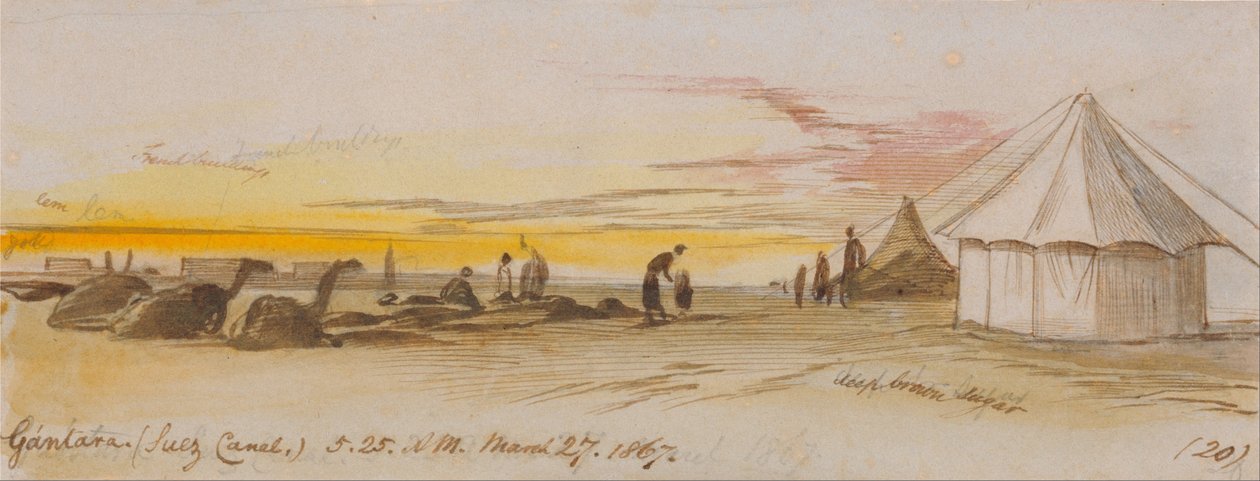 Gantara (Canal de Suez), 5h25, 27 mars 1867 (20) - Edward Lear