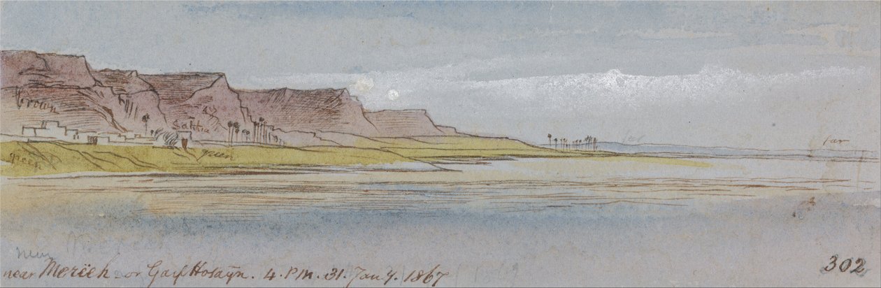 Près de Mereeh ou Garf Hossayn, 16h00, 31 janvier 1867 - Edward Lear