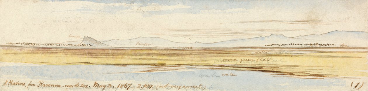 Saint-Marin depuis Ravenne - Edward Lear